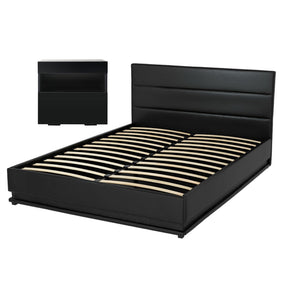 Montalcino Black Double bed frame in a modern bedroom