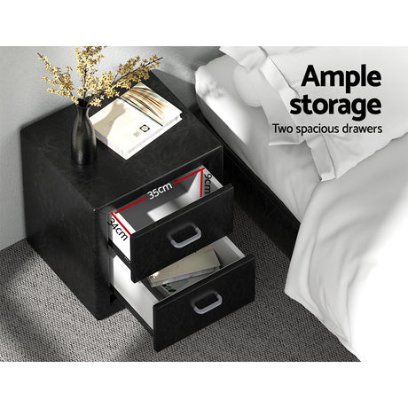 Wyrallah Upholstered Bedside Table, Black