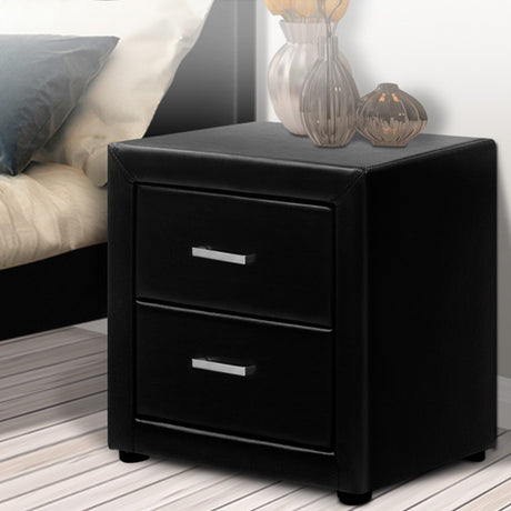 Wyrallah Upholstered Bedside Table, Black