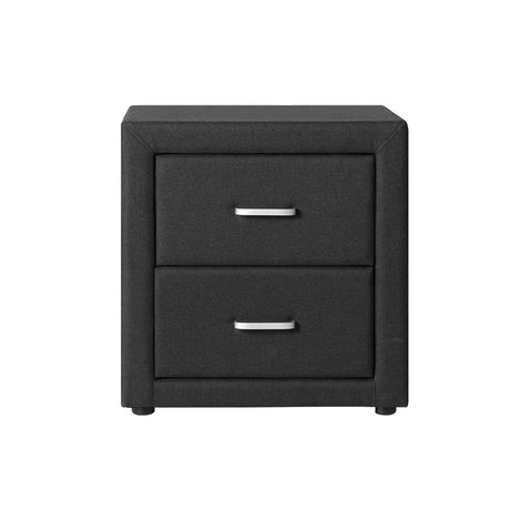 Artiss CADEN Bedside Table with 2 Drawers in Charcoal Fabric — Allure Home Collections