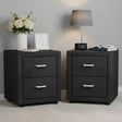 Wyrallah Upholstered Bedside Table, Charcoal 2pcs