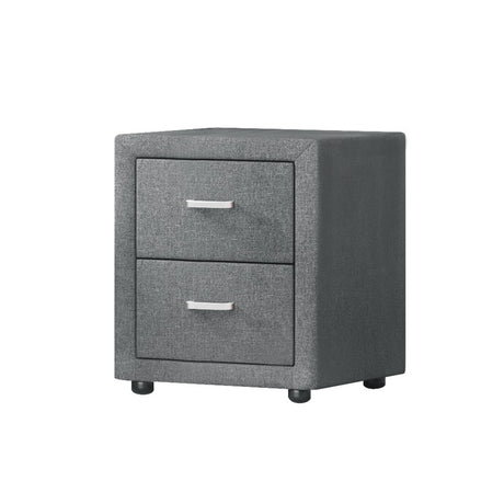 Wyrallah Upholstered Bedside Table, Grey