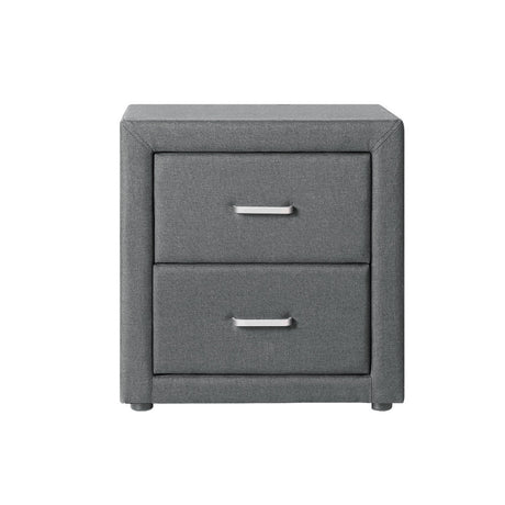 Wyrallah Upholstered Bedside Table, Grey