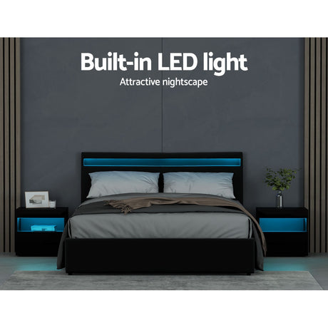 Artiss COLE black PVC leather headboard close-up — Allure Home Collections