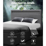 Artiss COLE grey faux linen headboard close-up — Allure Home Collections