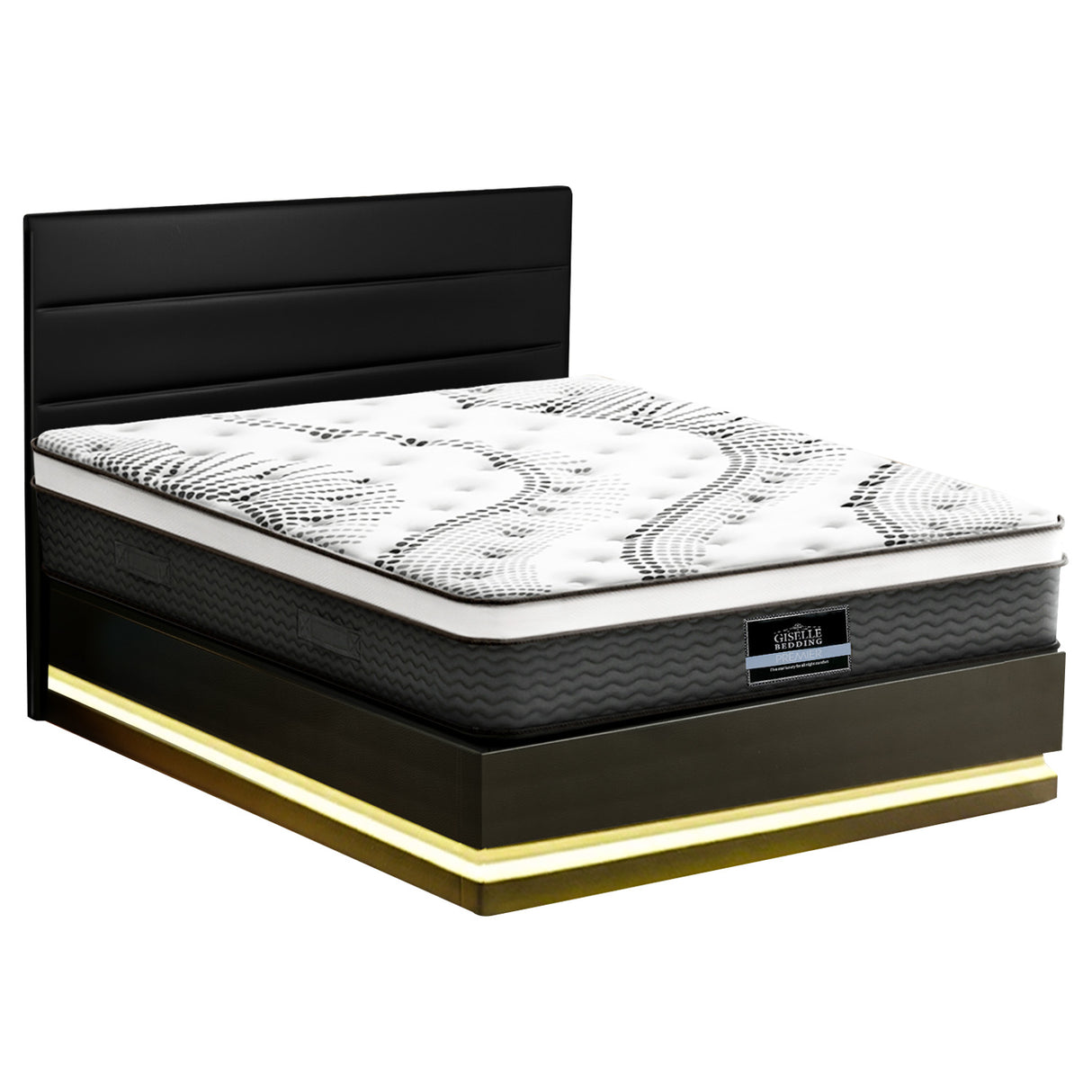 Montalcino Queen Bed Frame with Mattress, Black