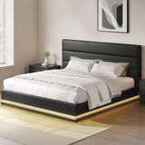 Montalcino Black King bed frame in a modern bedroom