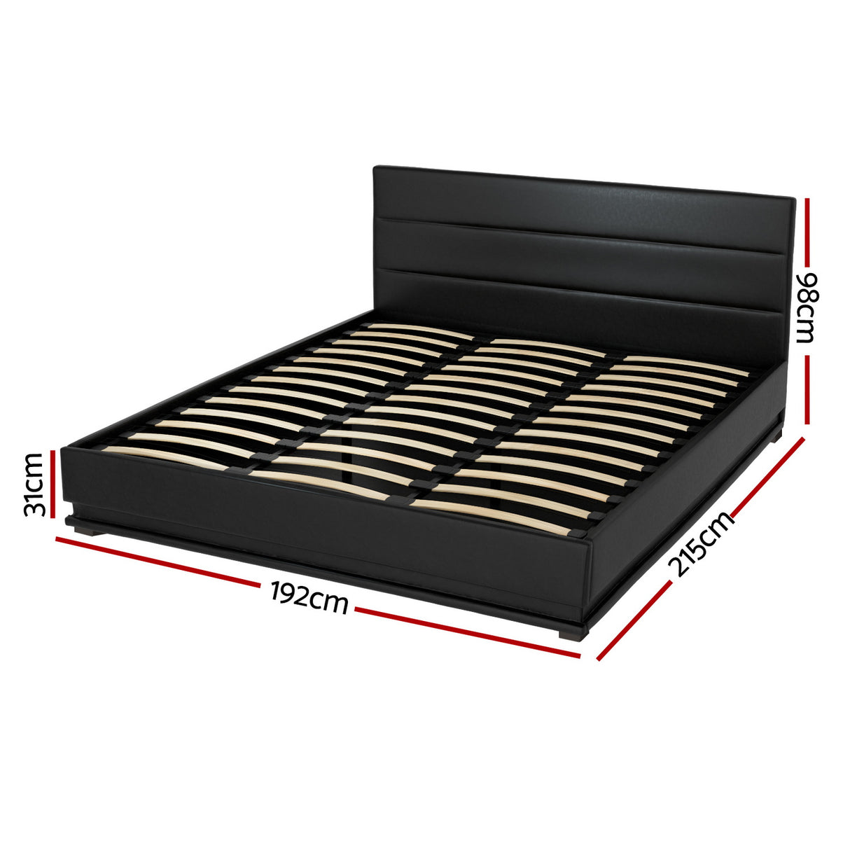 Montalcino King Gas Lift Bed Frame, Black