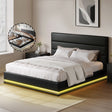Montalcino Black Queen bed frame in a modern bedroom