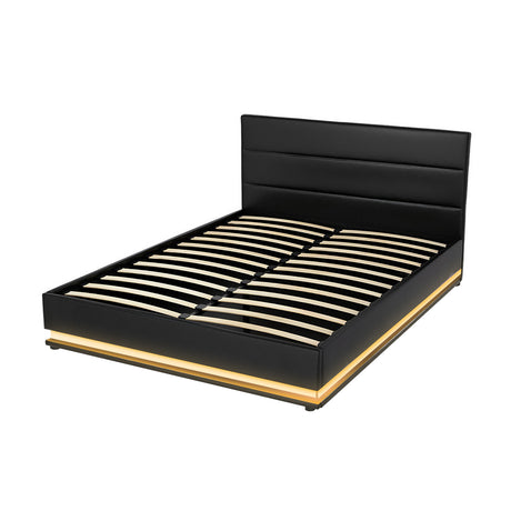 Montalcino Queen Gas Lift Bed Frame, Black