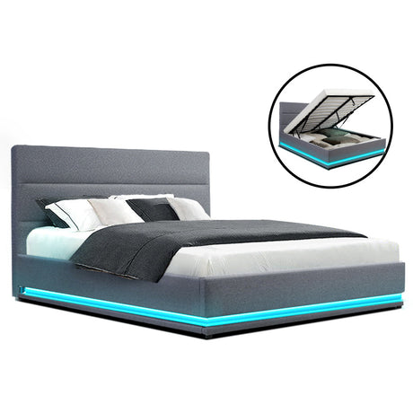 Artiss LUMI bed frame from foot end showing full proportions — Allure Home Collections