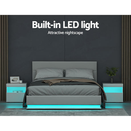 Artiss LUMI white PVC leather large headboard close-up — Allure Home Collections
