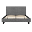 Artiss NEO double bed frame in grey faux linen — full front view — Allure Home Collections