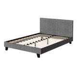 Artiss NEO grey double bed frame side profile — Allure Home Collections