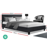 Artiss NEO charcoal faux linen headboard close-up — Allure Home Collections