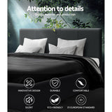 Artiss NEO queen charcoal bed frame side profile — Allure Home Collections