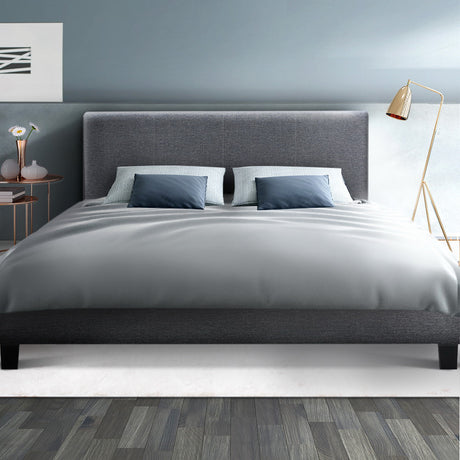 Artiss NEO bed frame plywood slat base detail — Allure Home Collections