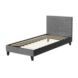 Artiss NEO single grey bed frame side profile — Allure Home Collections