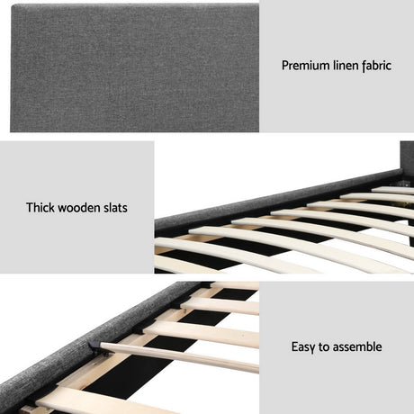 Como Single Bed Frame, Grey