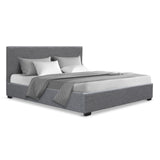 Artiss NINO grey double gas lift bed frame showing 300kg capacity — Allure Home Collections