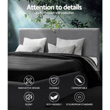 Artiss NINO grey gas lift queen bed frame styled in bedroom — Allure Home Collections
