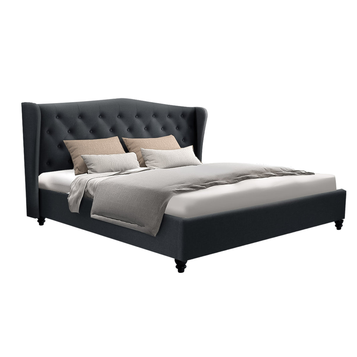 Artiss PIER queen wing bed frame styled in French provincial bedroom — Allure Home Collections
