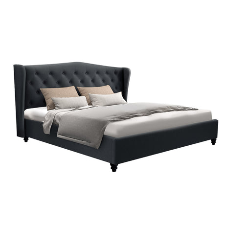 Artiss PIER queen wing bed frame styled in French provincial bedroom — Allure Home Collections