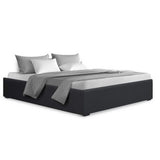 Artiss TOKI charcoal double gas lift bed frame showing 190 x 137cm mattress fit — Allure Home Collections