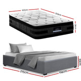 Aspen King Single Bed with Mattress, Grey, view 2