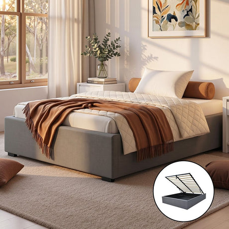 Monza grey King Single bed frame in a modern bedroom