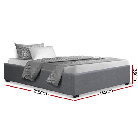 Artiss TOKI king single grey linen headboard close-up — Allure Home Collections