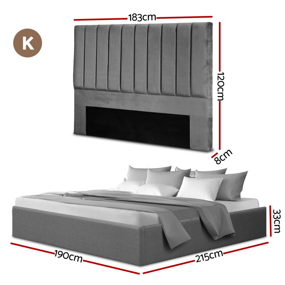 Rozelle Gas Lift Bed, Velvet, view 9