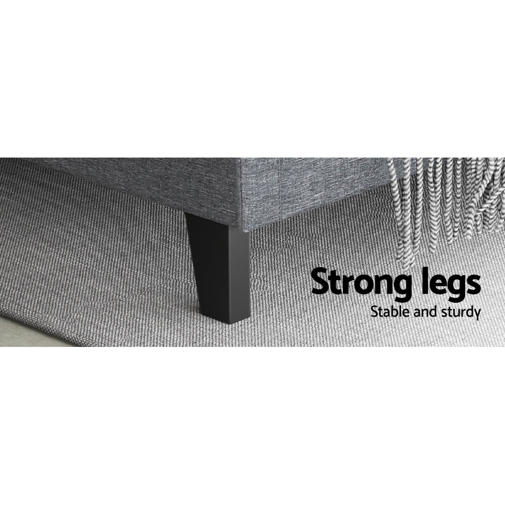 Artiss VANKE queen grey bed frame from foot end — Allure Home Collections