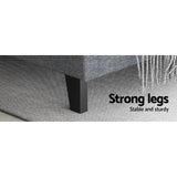 Artiss VANKE queen grey bed frame from foot end — Allure Home Collections