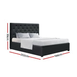 Artiss VILA double charcoal Scandi tufted headboard close-up — Allure Home Collections