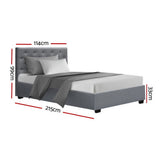 Artiss VILA king single grey gas lift bed frame open showing hidden storage — Allure Home Collections