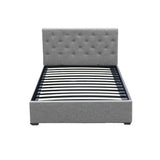 Artiss VILA grey king single gas lift bed frame styled in bedroom — Allure Home Collections