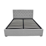 Artiss VILA grey tufted faux linen headboard close-up — Allure Home Collections