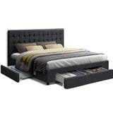 Grosseto Charcoal King bed frame in a modern bedroom