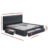 Artiss AVIO charcoal bed frame headboard close-up — Allure Home Collections