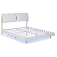 Artiss DAYLIGHT queen floating bed frame with RGB LED and adjustable headboard in beige — Allure Home Collections