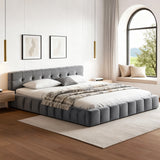 Carmel Queen Velvet Bed, Grey