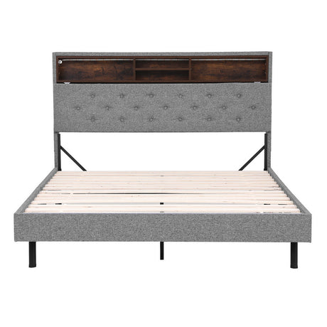 Artiss double LED storage bed frame showing 300kg capacity — Allure Home Collections