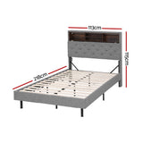 Artiss king single LED bed frame RGB lighting close-up — Allure Home Collections