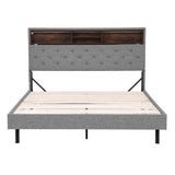 Artiss queen LED storage bed frame showing hidden storage box beneath — Allure Home Collections