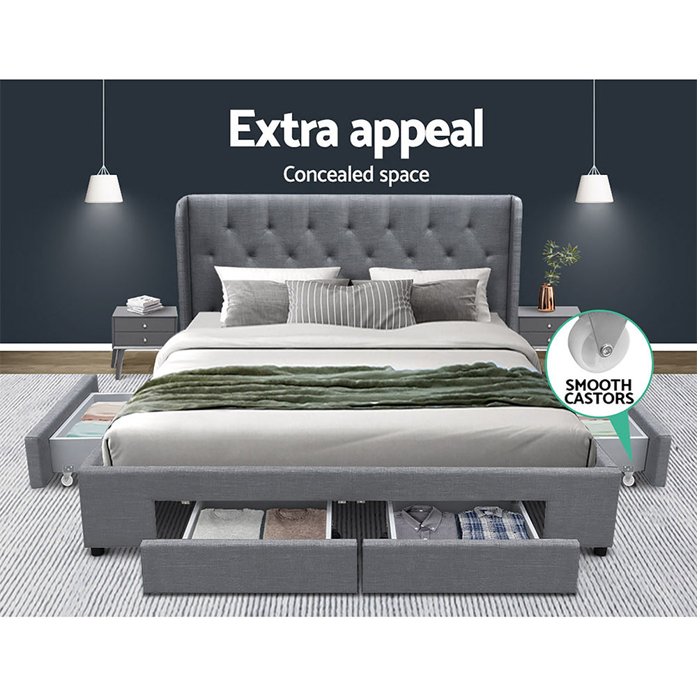 Artiss Mila Queen Bed Frame with Storage