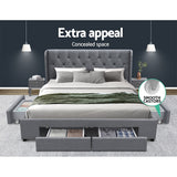 Artiss Mila Queen Bed Frame with Storage