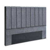 Artiss VELA King Bed Head in Grey Velvet — Art Deco Vertical Lines — Allure Home Collections