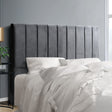 Artiss VELA Queen Bed Head in Grey Velvet — Art Deco Vertical Lines — Allure Home Collections