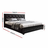 Artiss TIYO double black tufted PVC headboard close-up — Allure Home Collections